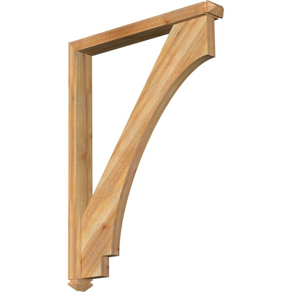 Ekena Millwork Imperial Arts and Crafts Rough Sawn Bracket w/ Offset Brace, Western Red Cedar, 4"W x 32"D x 44"H BKT0402X32X44IMP03RWR - main